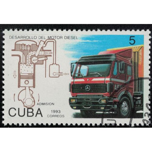 Cuba 1993 Oblitéré Used Transports Camion Desarollo Développement Du Moteur Diesel Admission Su