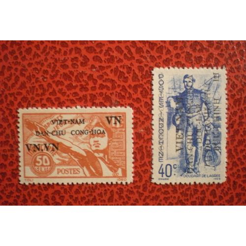 Lot De 2 Timbres Neufs - Vietnam Du Nord - Viet-Nam - Timbres D'indochine Surchargés - Année 1945
