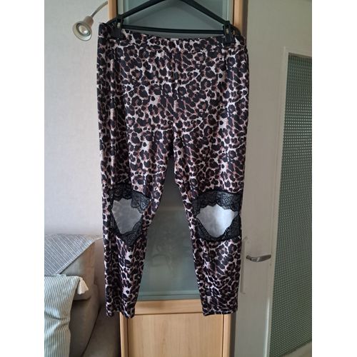 Legging Neuf Taille 50-52 Imprimé Panthère Dentelle