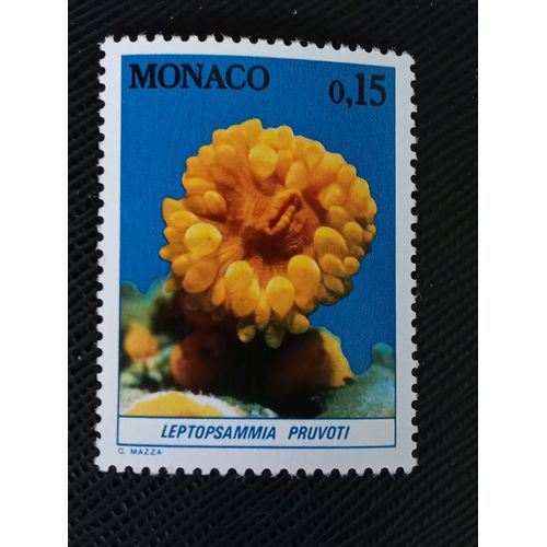 Timbre Monaco Y T 1255 Coupe Du Coucher Du Soleil (Leptopsammia Pruvoti) 1980 (040709 )