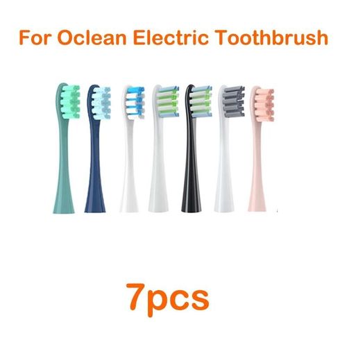 Pour Oclean Flow/X/ X Pro/ Z1/ F1/ One/ Air 2 /Se Têtes De Brosse Doux Dupont Sonique Brosse À Dents Poils Sous Vide 7 Pièces Têtes De Rechange-7 Couleurs