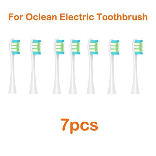 Pour Oclean Flow/X/ X Pro/ Z1/ F1/ One/ Air 2 /Se Têtes De Brosse Doux Dupont Sonique Brosse À Dents Poils Sous Vide 7 Pièces Têtes De Rechange-7pcs Wvert