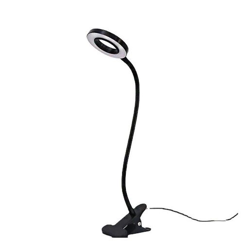 Lampe De Bureau Led Flexible À 360°, Lampe De Lecture À Pince, 3 Modes D'éclairage Et 10 Niveaux De Luminosité, Lampe Usb, Noire, 50 Cm
