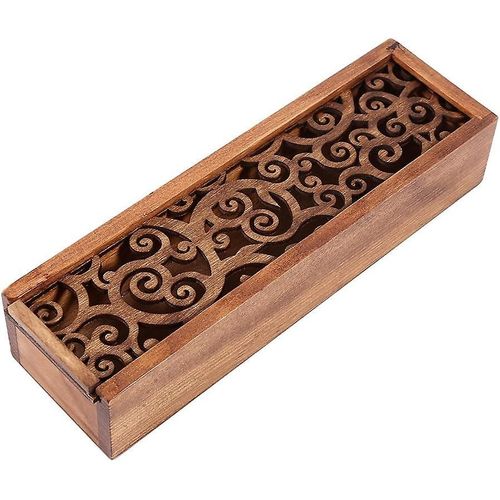 Boîte À Crayons En Bois, Porte-Stylo Creux, Organisateur De Bureau, Boîte Cadeau Pour Étudiant, École, Bureau