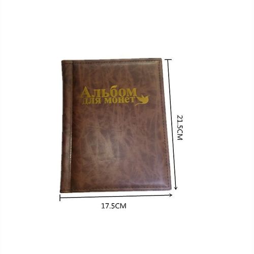 Livret De Collection De Pièces De Monnaie Pour Collectionneurs, Boîte À Pièces Avec Couverture En Cuir Synthétique, Gestionnaire De Pièces De Monnaie - Marron