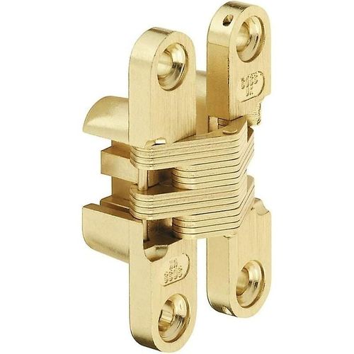 Charnières de meubles en laiton ¿ pour portes d'armoires, placards, bureaux, coffres, fenêtres ¿ 13 à 16 mm ¿ Meubles en bois ¿ Ouverture à 180° ¿ Finition zinc ¿ 2 pièces