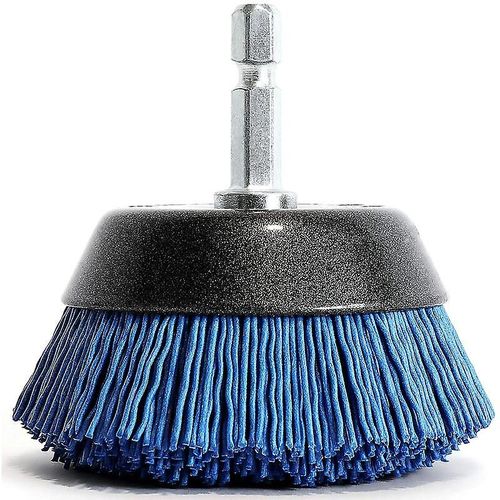 Brosse de ponçage, nettoyage, tournevis, perceuse, 75 mm, fil nylon fin pour bois et métal, tige 5 mm