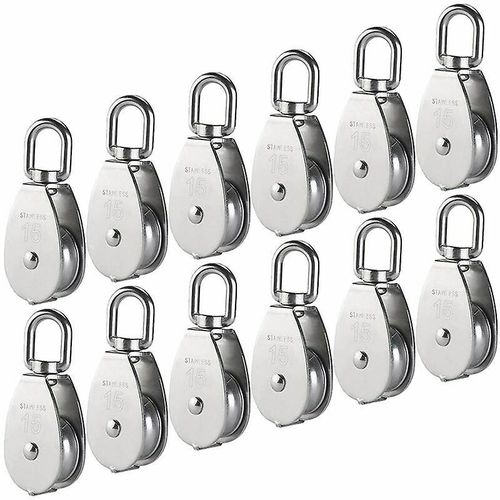 Lot de 12 anneaux de poulie en acier inoxydable M15 pour la fixation de la poulie