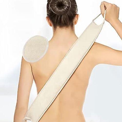 Brosse Exfoliante Pour Le Dos Pour La Douche, Sangle De Gommage Double Face, Éponge De Bain Pour Le Corps Avec Coussinet En Luffa 