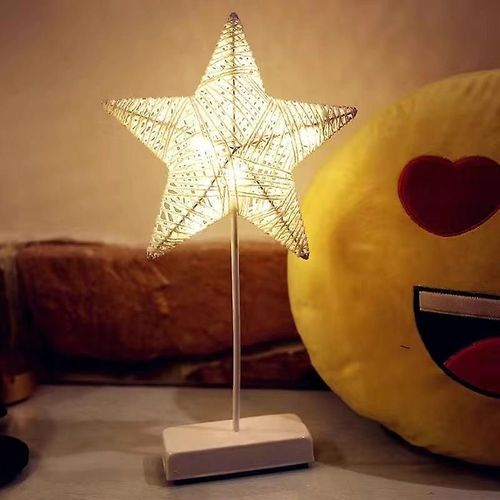 Lampe De Bureau Décorative, Lampe De Chevet Led En Forme D'étoile Alimentée Par Batterie,