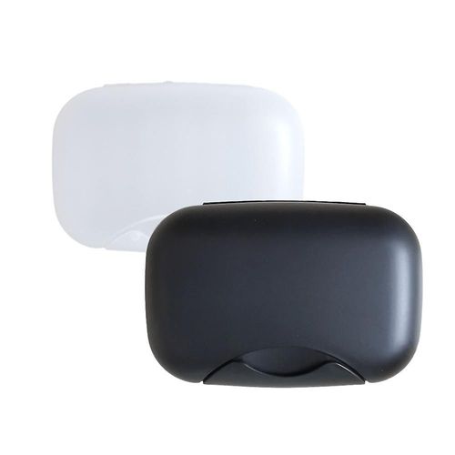 Porte-savon portable étanche, idéal pour les voyages, la randonnée, le camping, la salle de bain, 2 pièces, noir, taille unique