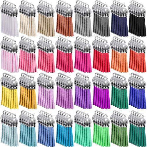 Lot De 160 Pompons En Cuir, Pendentifs, Porte-Clés, Pompons De 40 Mm, Pour Bracelets, Boucles D'oreilles, Décoration, 32 Couleurs