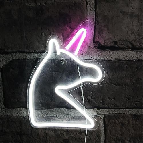 1 Panneau Lumineux Led Néon Licorne Usb, Veilleuse Décorative Pour Bar, Pub, Magasin, Club, Garage, Décoration De Fête À Domicile