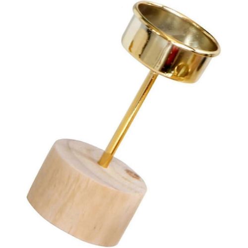 Bougeoir conique vintage pour décoration d'intérieur, bougeoir, support de bureau, décoration d'intérieur, décoration en bois, base en bois, bougeoir délicat en métal