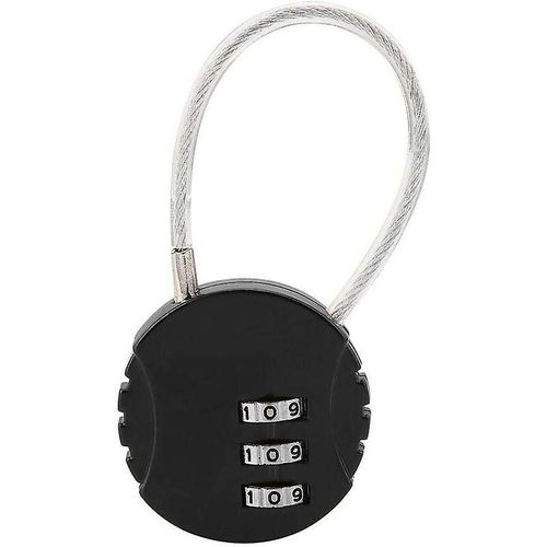 Cadenas de sécurité à combinaison, cadenas de voyage à code avec câble en acier, cadenas à bagages à 3 chiffres pour valises et sacs à dos.