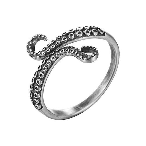 Bague Ouverte En Acier Inoxydable Avec Tentacules De Pieuvre