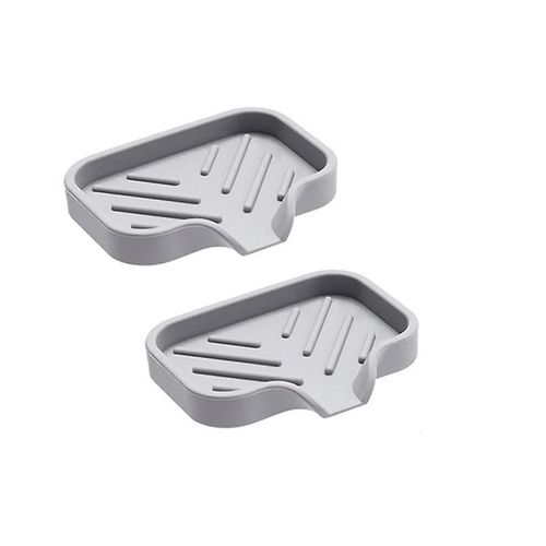 Porte-savon en silicone 2 pièces, boîte à savon avec égouttoir, économiseur de savon pour douche