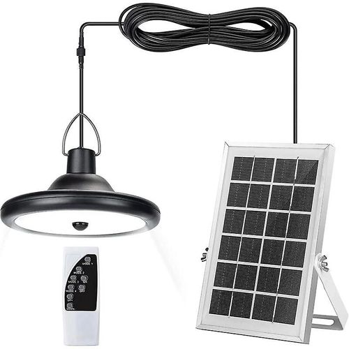 Lampe solaire d'extérieur, 4 modes d'éclairage et 6 niveaux de luminosité, lampe solaire suspendue d'extérieur avec détecteur de mouvement et télécommande pour gazebo de jardin Bal