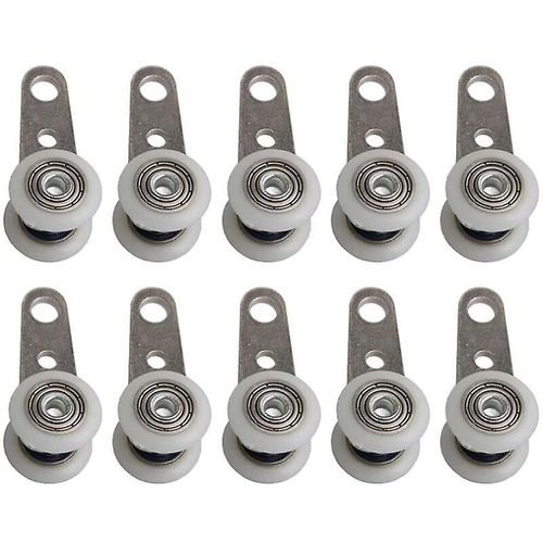 Lot de 10 roulettes pour fenêtres ou portes coulissantes - Métal et plastique - 4,5 x 1,9 cm