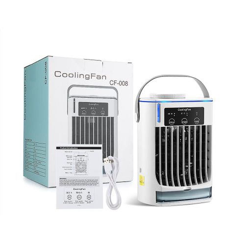 Climatiseur portable, 500 ml, silencieux, 3 vitesses de ventilation, poignée, pour chambre à coucher, bureau, L 168 mm × l 145 mm × H 225 mm, 680 g