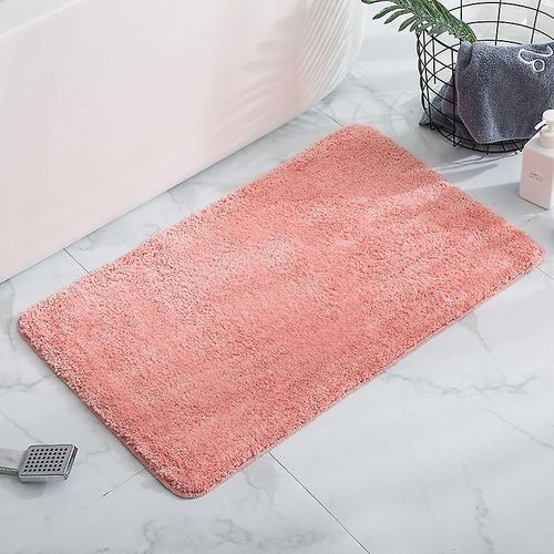 Tapis de salle de bain, tapis d'entrée, tapis de douche antidérapant, WC, toilettes, baignoire, sortie, cuisine, salon, chambre à coucher, rose, 40 x 60 cm