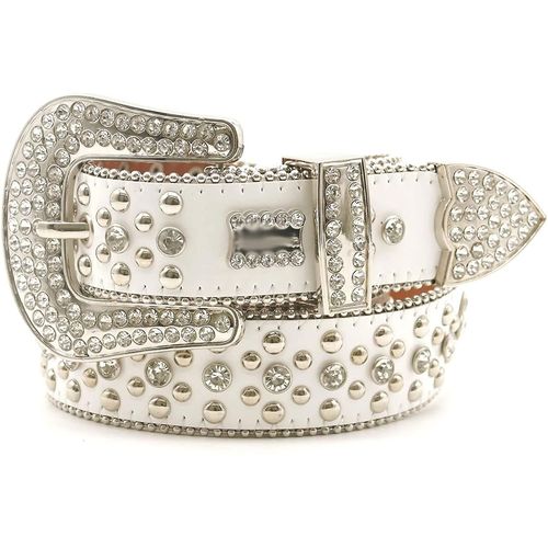 Ceinture En Strass Pour Hommes Et Femmes, Boucle Ardillon Universelle, Ceinture De Pantalon Assortie, Ceinture Faite À La Main, Taille : 100 Cm