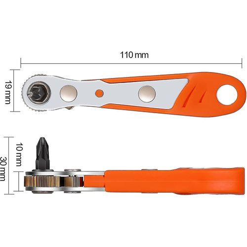 Tournevis magnétique en Z, ensemble d'outils à main à double tête, mini-cliquet