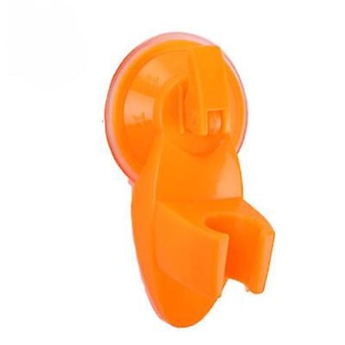 Support mural pour pommeau de douche - Ventouse - Réglable - Chrome - Rotatif à 360° - Pour douchette (Orange)