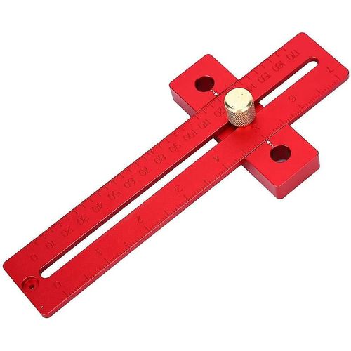 Règle de marquage de 170 mm, règle de traçage de type T, surface anodisée, échelle transparente, règle de travail du bois en alliage d'aluminium