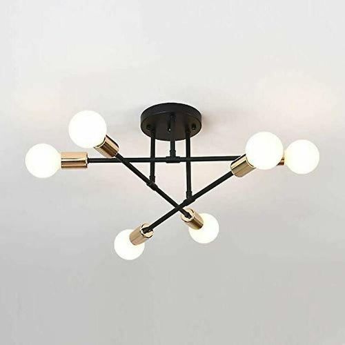 Plafonnier Moderne, Lampe Rétro 6 Lumières, Suspension Industrielle E27, Pour Salon, Chambre À Coucher, Cuisine, Éclairage D'intérieur