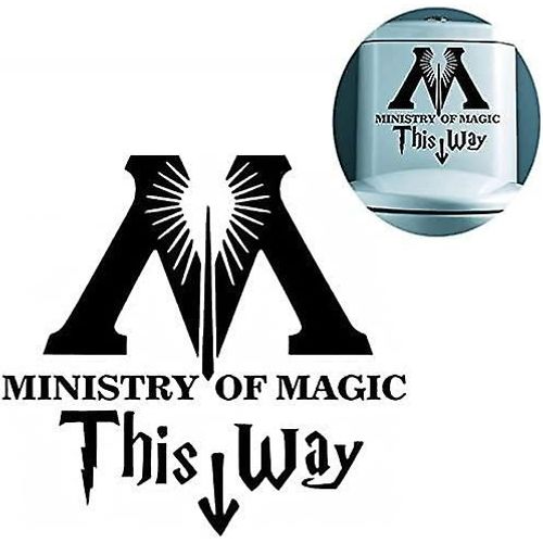 Autocollants WC Ministry of Magic This Way en vinyle pour toilettes, salle de bain (20 x 20 cm, 2 pièces)