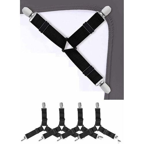 Tendeur de drap-housse triangulaire réglable, 4 pièces, attaches élastiques réglables pour drap-housse triangulaires, attaches pour drap-housse triangulaires, pour Be