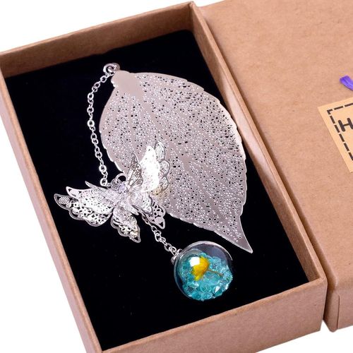 Lot De 2 Marque-Pages En Métal Avec Pendentif Papillon En Cristal - Cadeau Personnalisé Pour Filles, Femmes, Mamans, S?urs, Enseignantes Et Amoureuses Des Livres - Idéal Pour Mot