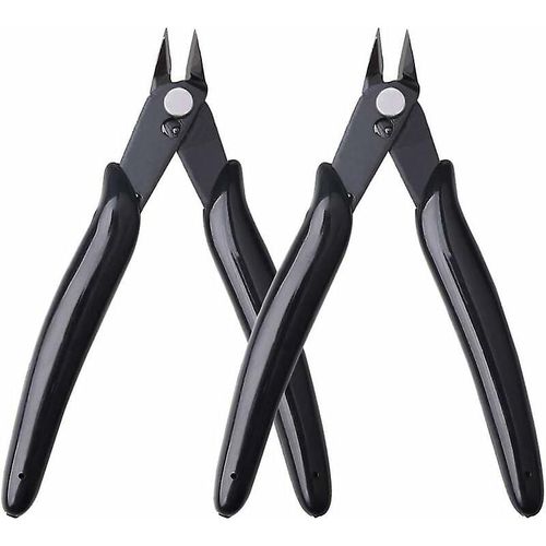 Pince coupante latérale, Yuanzi, 2 pièces, pince coupante diagonale de précision pour câbles électriques, bijoux (noir)