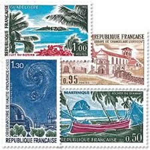 Martinique, Abbaye De Chancelade, Guadeloupe, Observatoire Série Complète Année 1970 N° 1644 1645 1646 1647 Yvert Et Tellier Luxe