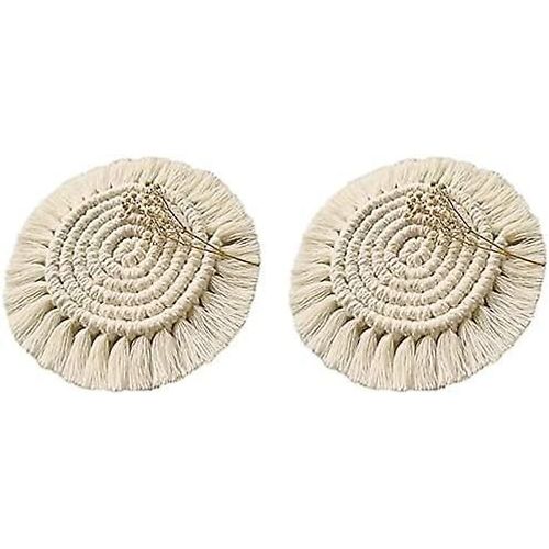 Lot De 2 Dessous De Verre Absorbants En Bois Pour Table, Cadeau De Pendaison De Crémaillère, Style Bohème, Décoration D'intérieur