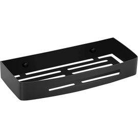 Étagère de douche en acier inoxydable - Étagère de baignoire de salle de bain, support de plateau, étagère d'angle murale (1 niveau, acier inoxydable (noir))