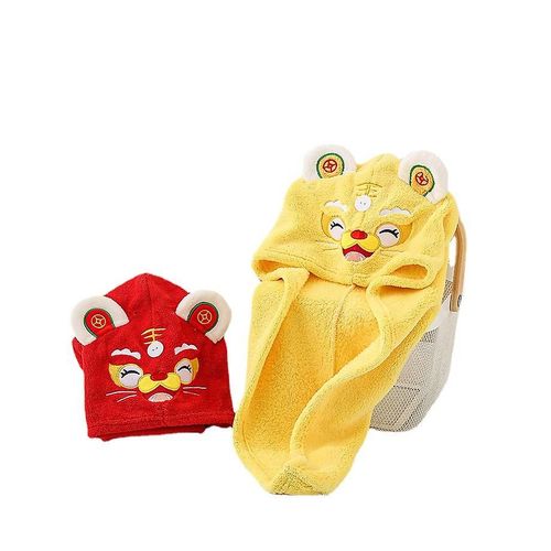 Bonnet De Bain Épais En Peluche Corail Pour Femme, Motif Animal De Dessin Animé, Lot De 2