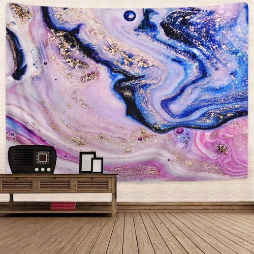 Tapisserie Murale Psychédélique En Marbre Violet Et Or, Tapisserie Murale De Luxe Pour Salon Et Chambre À Coucher, 200 X 150 Cm