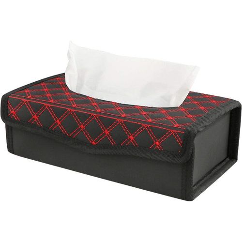Boîte à mouchoirs de luxe universelle pour la maison, la chambre, la voiture, le bureau, portable, en cuir PU, boîte de rangement pour serviettes en papier