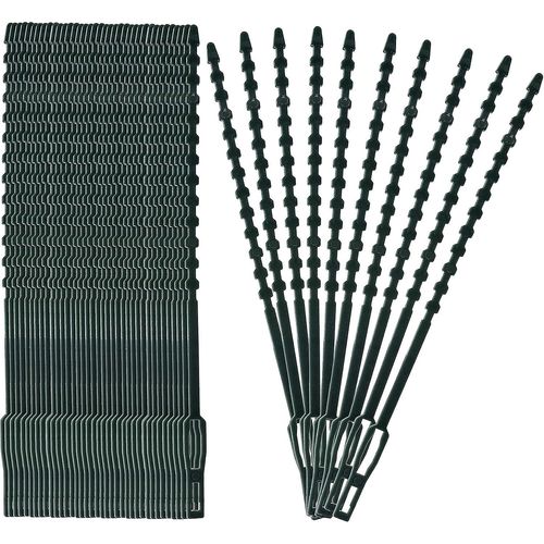 Attaches pour plantes, réglables, flexibles, en plastique, pour câbles de jardin, pour soutenir les plantes et les vignes, 17 cm, 100 pièces (vert foncé)