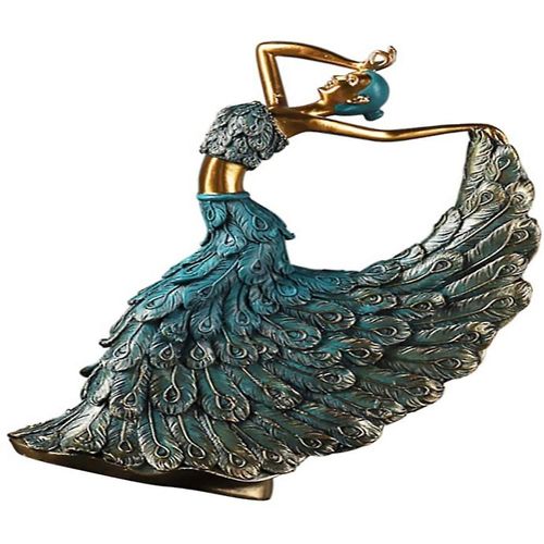Statue de danseuse de paon, figurine de danseuse, ornement romantique, sculpture en résine, décoration vintage pour mariage