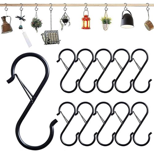 Lot de 10 crochets en S pour suspendre une boucle de ceinture de sécurité robuste et antirouille