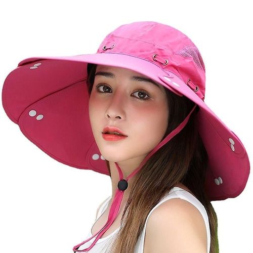 Chapeau De Soleil À Large Bord Pour Femme, En Coton, Pour L'été
