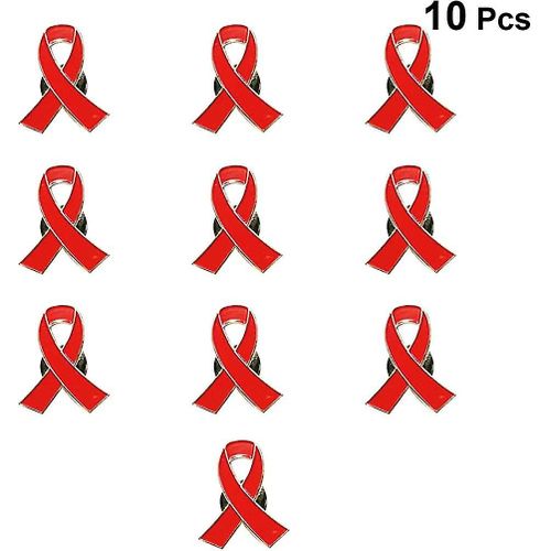Lot De 10 Broches À Ruban Rouge Pour La Sensibilisation Aux Maladies Cardiaques