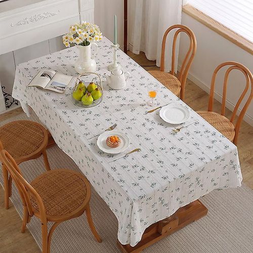 1 Nappe Rectangulaire En Polyester Anti-Poussière À Motif Floral Pour Décoration De Buffet, Cuisine, Salle À Manger (135 X 180 Cm)