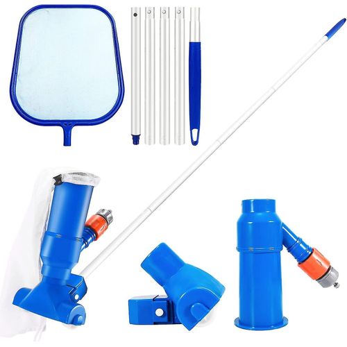 Kit de nettoyage et d'entretien de piscine avec manche télescopique, aspirateur de bassin et épuisette. Ensemble de nettoyage de piscine 3 pièces.