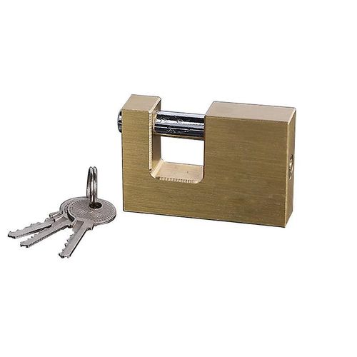 Cadenas rectangulaire d'extérieur haute sécurité de 70 mm, anse en acier trempé, antirouille, étanche et robuste, pour portails, clôtures et casiers.