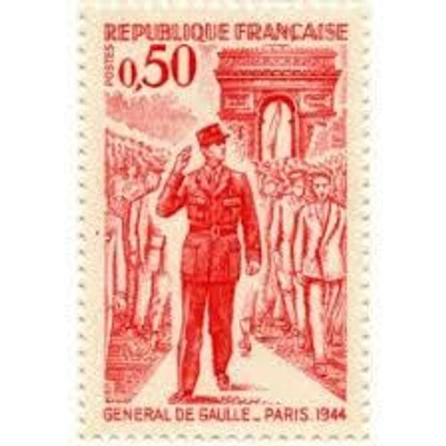 Anniversaire De La Mort Du Général De Gaulle (En 1944) Année 1971 N° 1697 Yvert Et Tellier Luxe