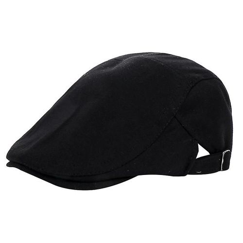 Béret Plat Réglable Pour Homme, Style Vintage, Noir, Taille L (58-60 Cm)